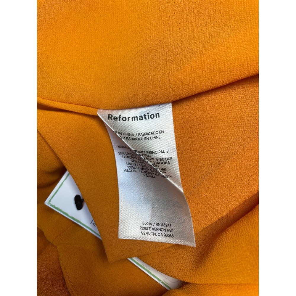 Reformation Orange Halter Neck Midi Dress Linen Blend Size Small - Picture 7 of 10